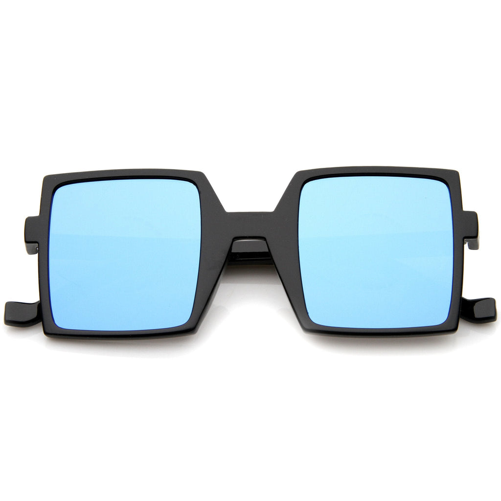 1950's Retro TV Block Flash Mirror Lens Square Sunglasses A290