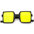1950's Retro TV Block Flash Mirror Lens Square Sunglasses A290