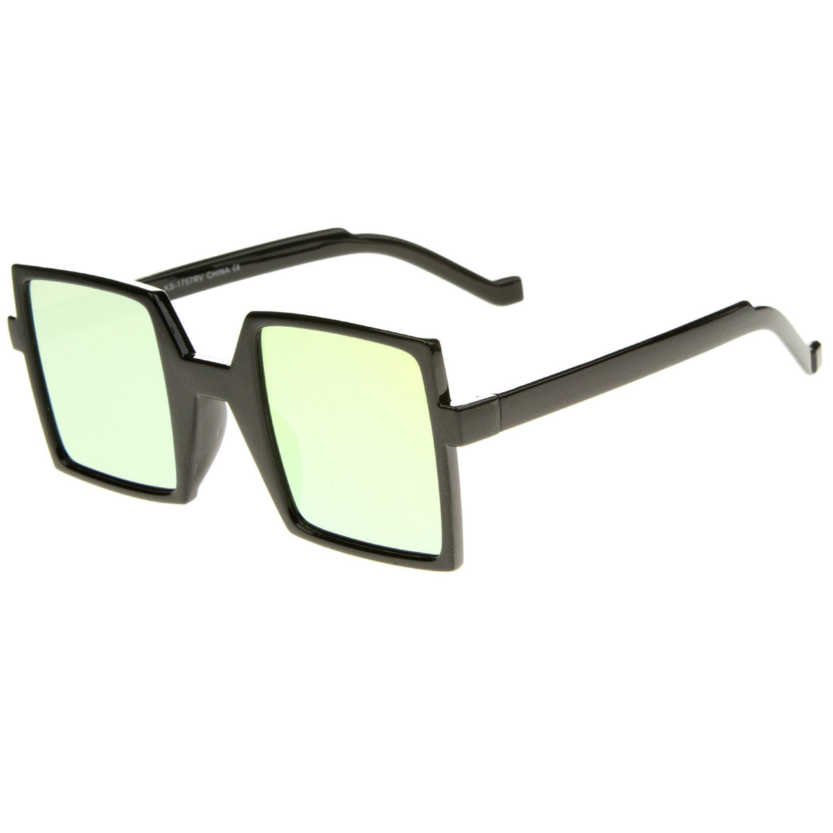 1950's Retro TV Block Flash Mirror Lens Square Sunglasses A290