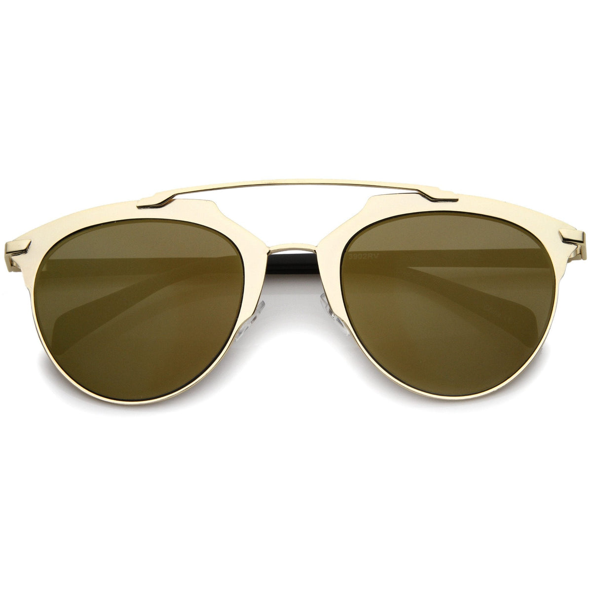 Modern Metallic Frame Mirrored Lens Pantos Aviator Sunglasses A317