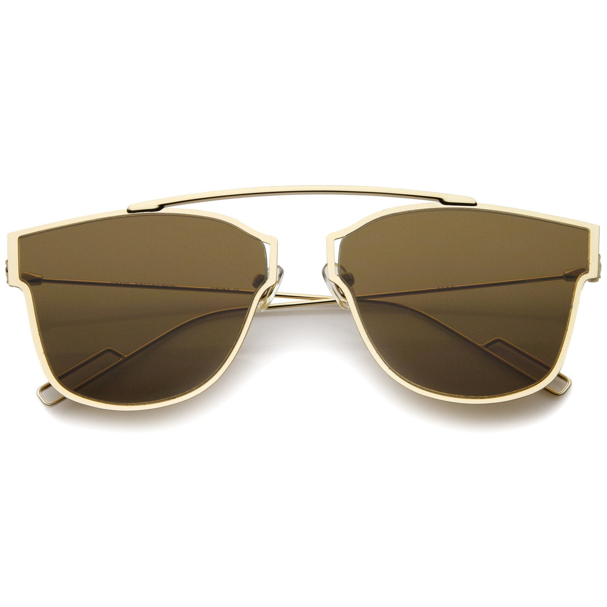 Modern Thin Wire Frame Flat Lens Pantos Sunglasses A353