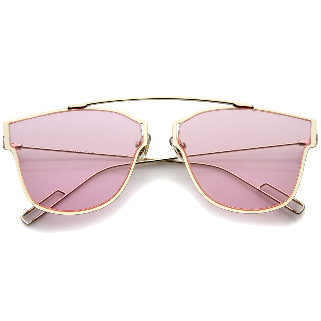 Modern Thin Wire Frame Flat Lens Pantos Sunglasses A353