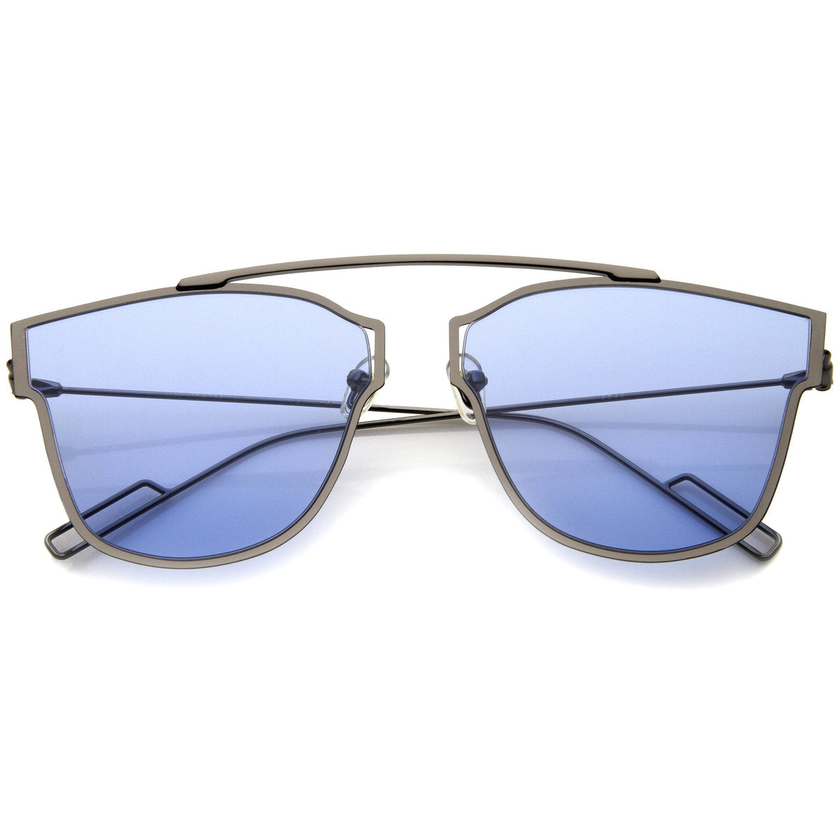 Modern Thin Wire Frame Flat Lens Pantos Sunglasses A353