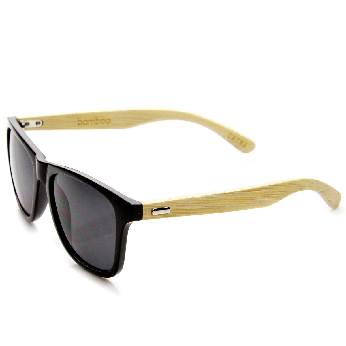 Eco Indie Bamboo Wood Two Tone Horned Rim Sunglasses