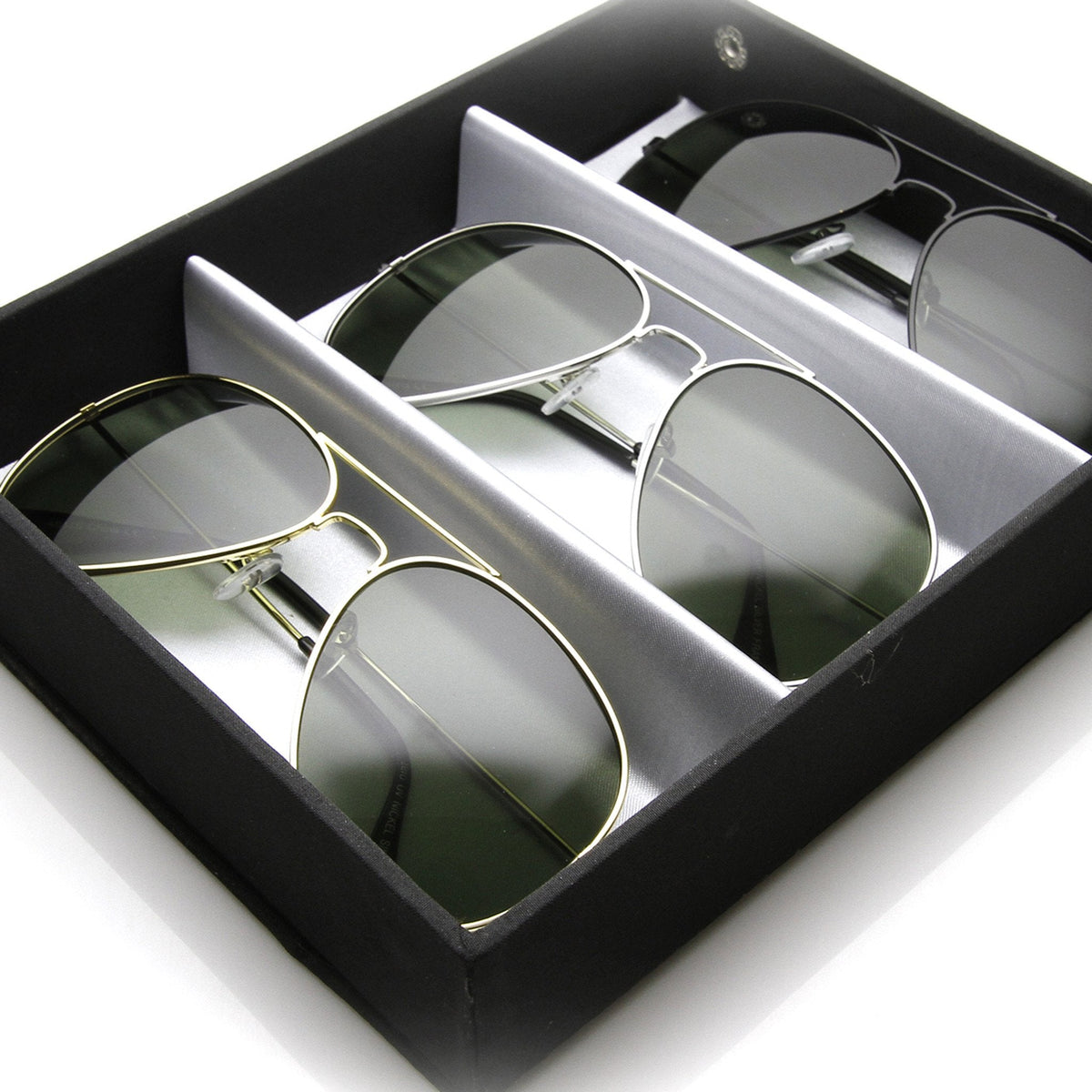 Limited Edition Classic Metal Military Aviator Sunglasses + Travel Case 1041