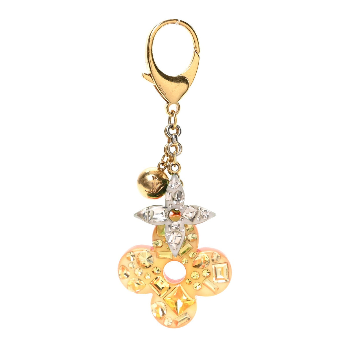 Resin Strass Glam Flower Bag Charm Multicolor