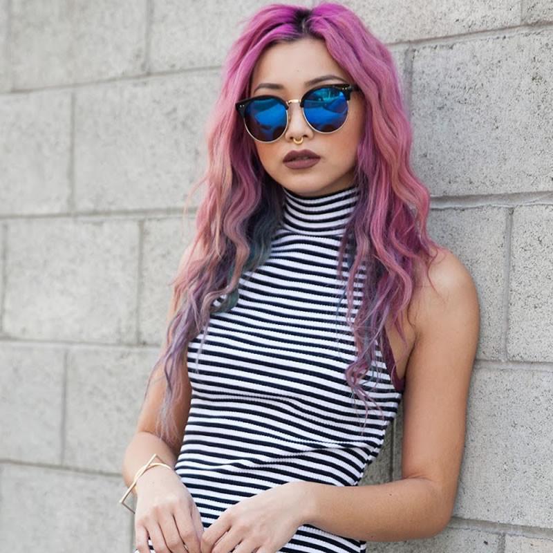 Modern Flat Front Oversize Round Mirror Lens Cat Eye Sunglasses A207