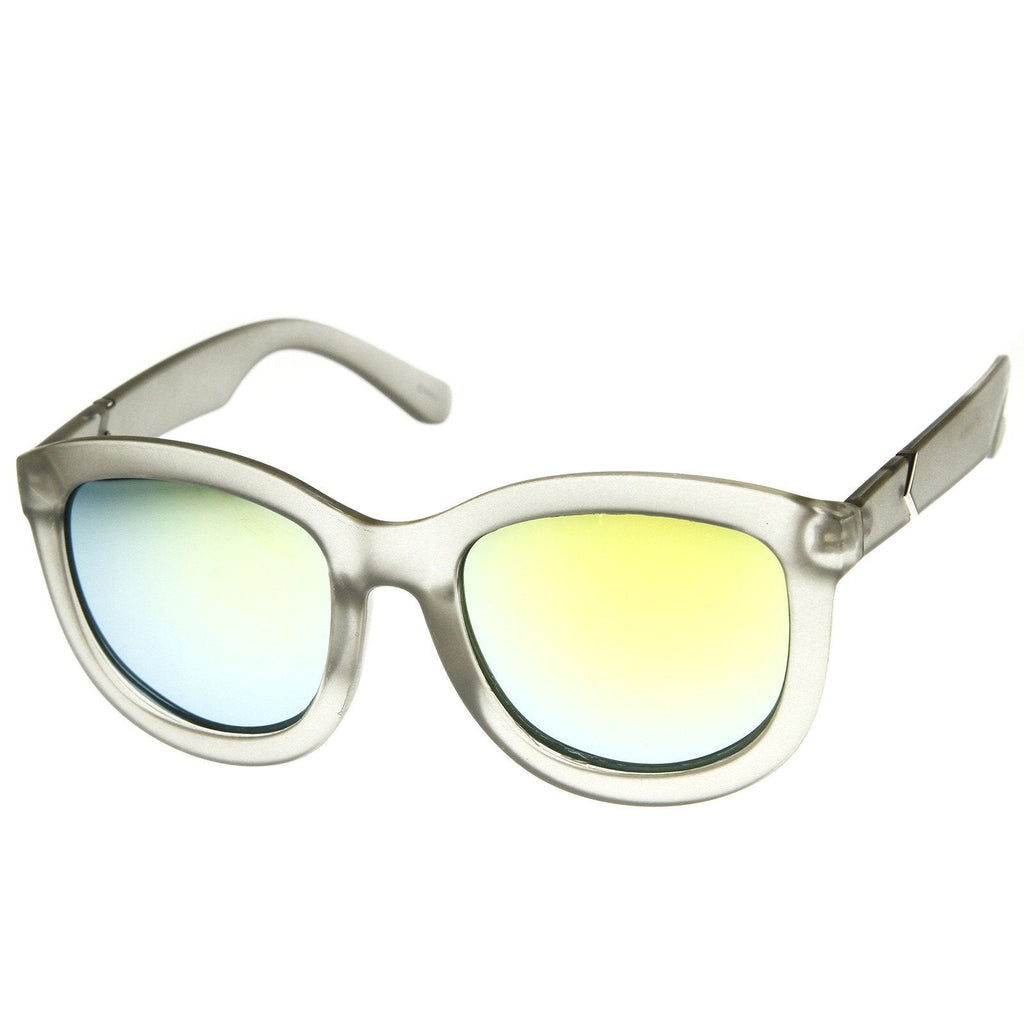 Crazy Frost Frame Mirrored Lens Oversize Sunglasses