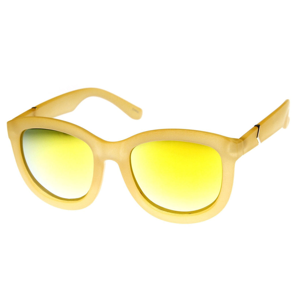 Crazy Frost Frame Mirrored Lens Oversize Sunglasses