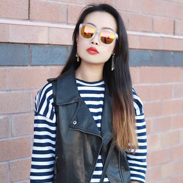 Crazy Frost Frame Mirrored Lens Oversize Sunglasses
