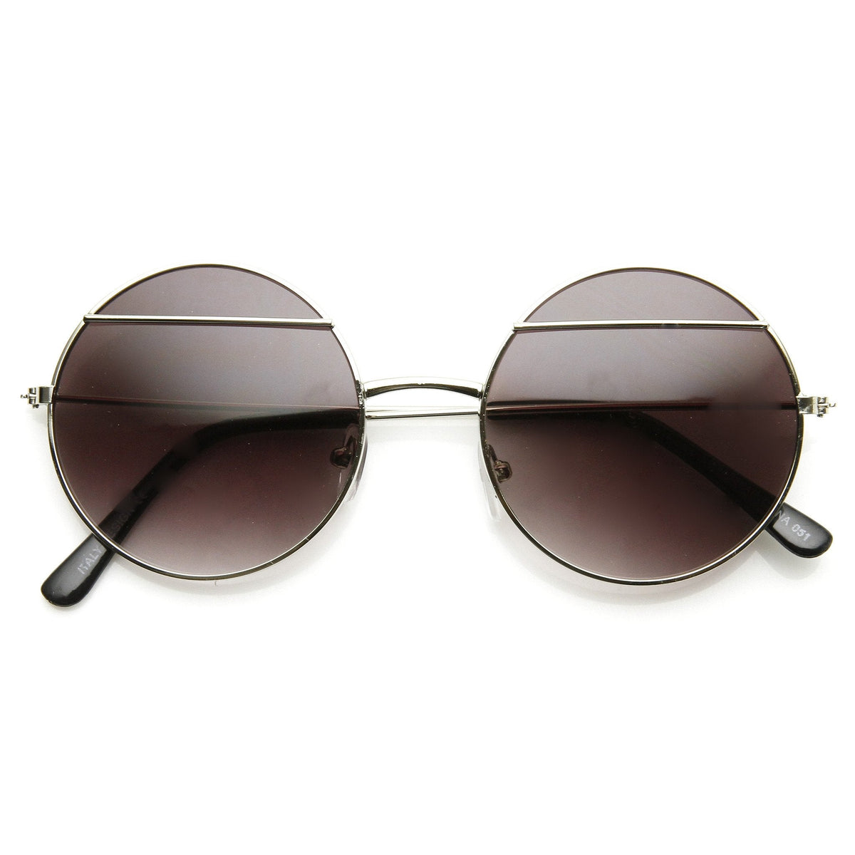 Trendy Womens Round Fashion Eyelid Metal Sunglasses 9393