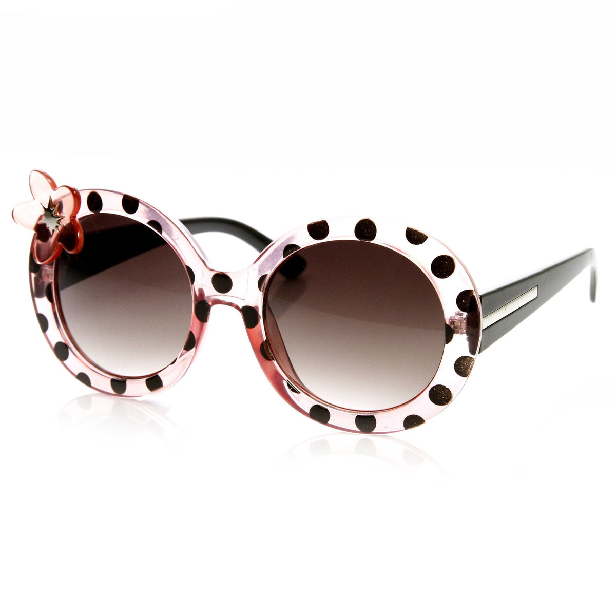 Womens Oversize Round Flower Lady Bug Print Sunglasses 9335