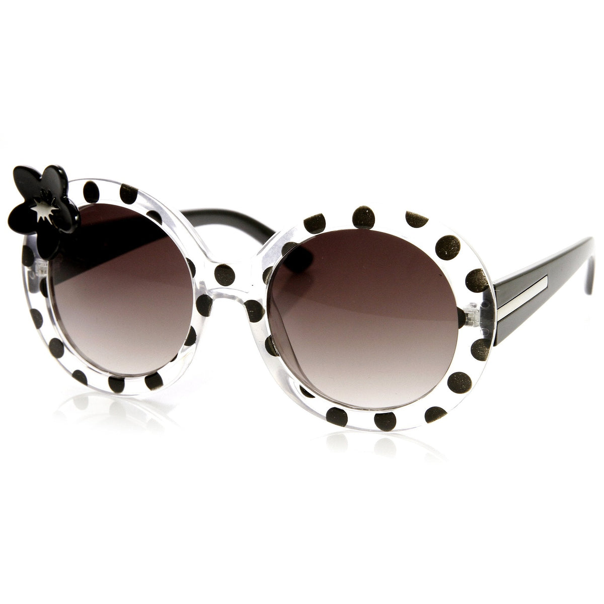Womens Oversize Round Flower Lady Bug Print Sunglasses 9335
