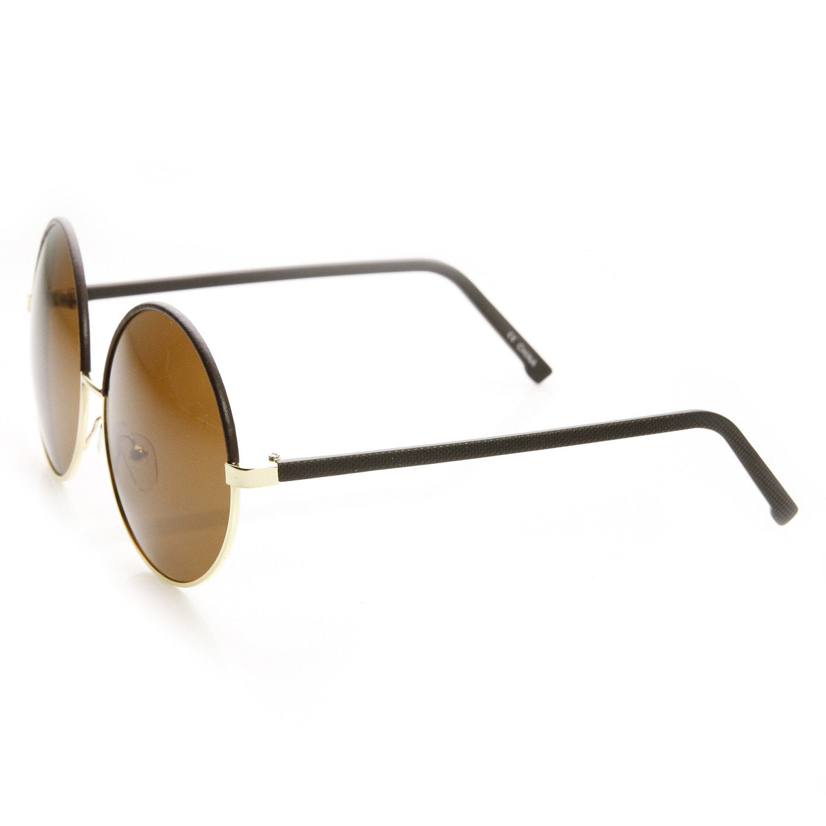 Womens Designer Inspired Super Round Oversize Two Tone Sunglasses 9408