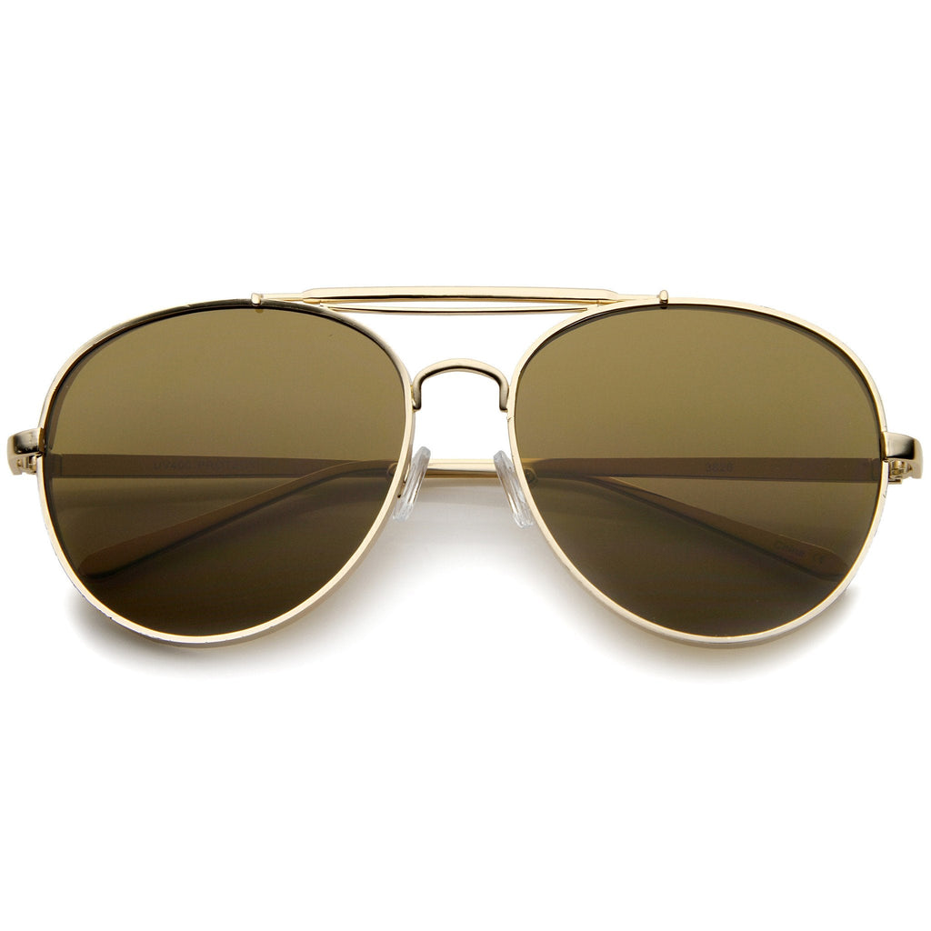 Modern Side Cover Flat Lens Aviator Sunglasses A253
