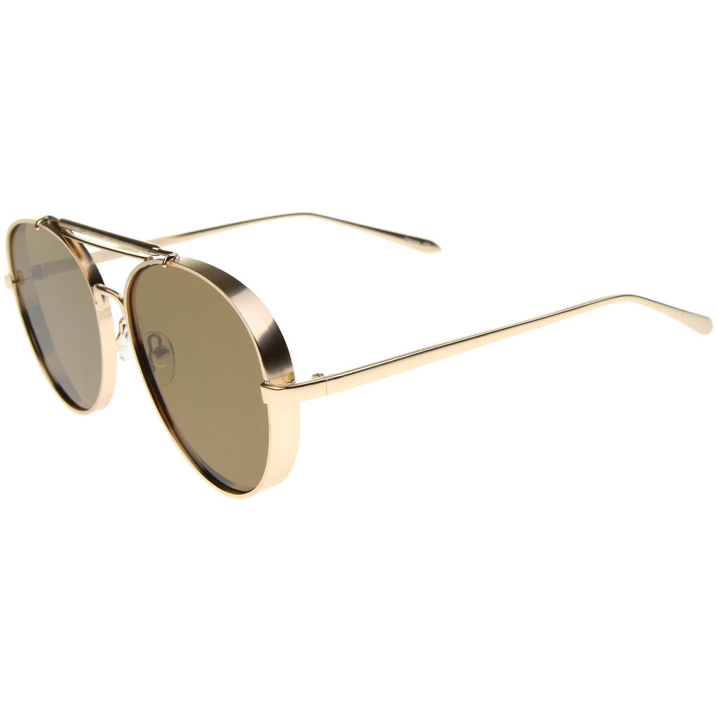 Modern Side Cover Flat Lens Aviator Sunglasses A253