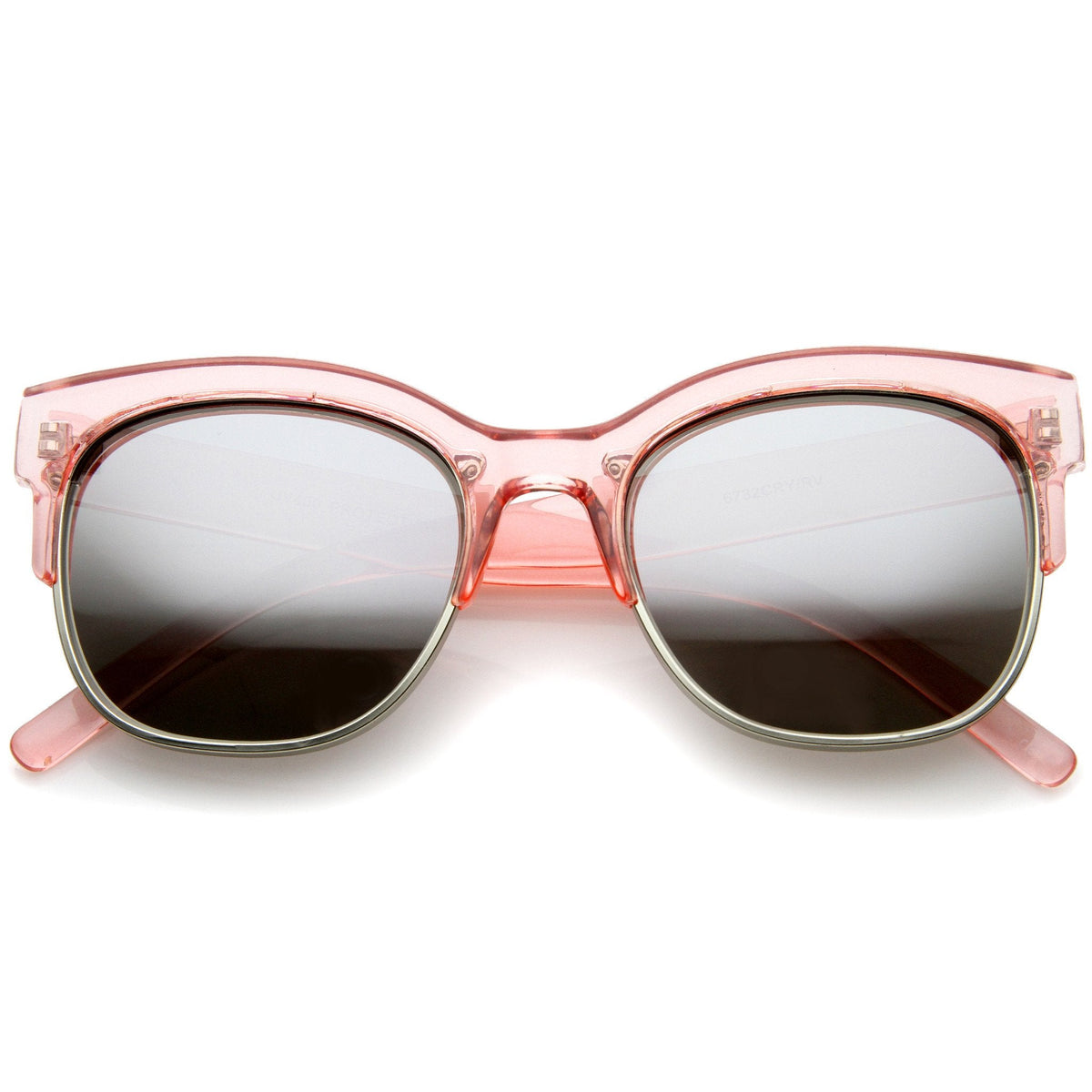 Translucent Colorful Half Frame Mirror Lens Sunglasses A249