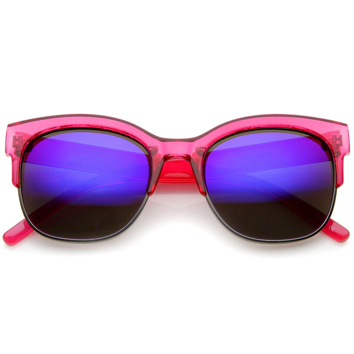 Translucent Colorful Half Frame Mirror Lens Sunglasses A249