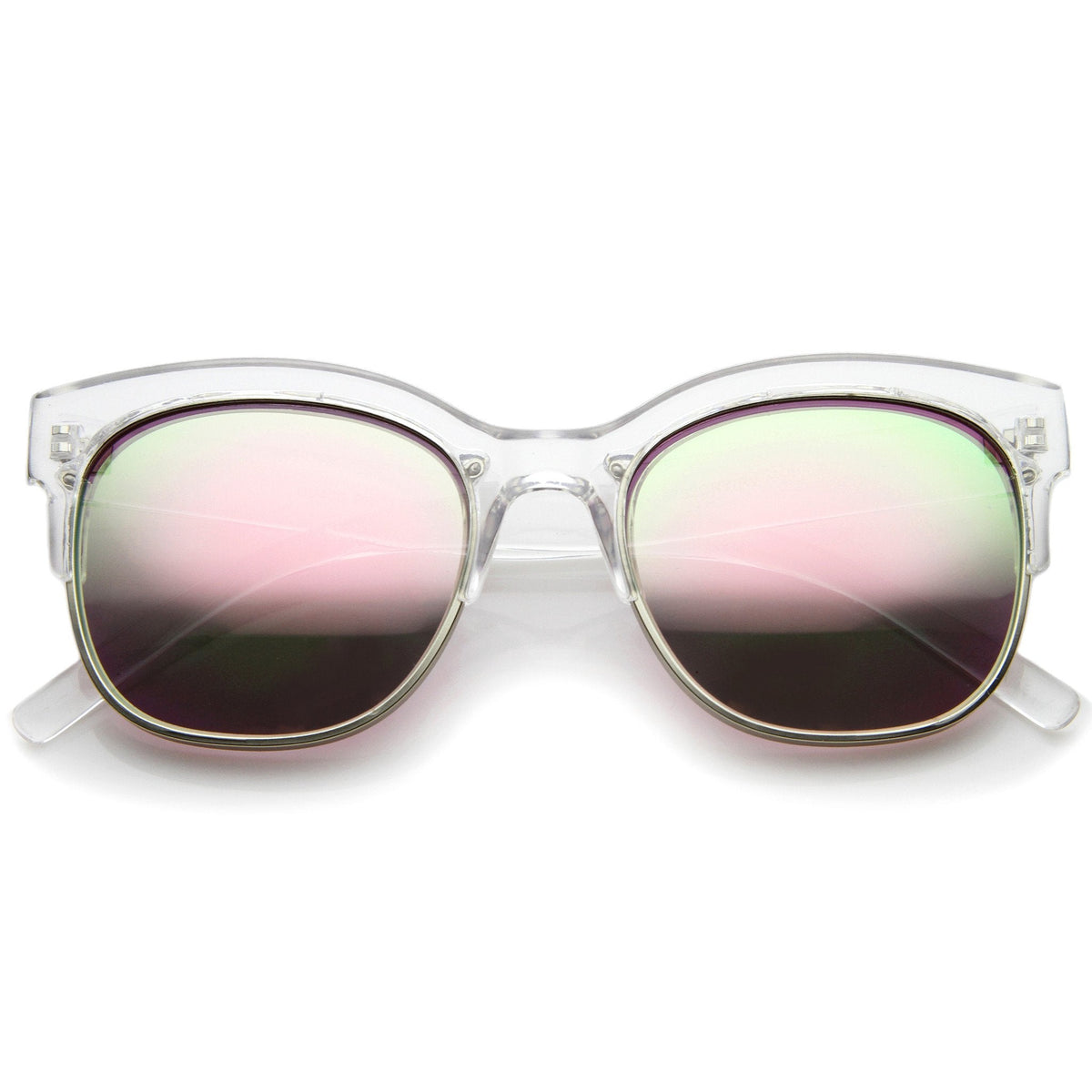 Translucent Colorful Half Frame Mirror Lens Sunglasses A249