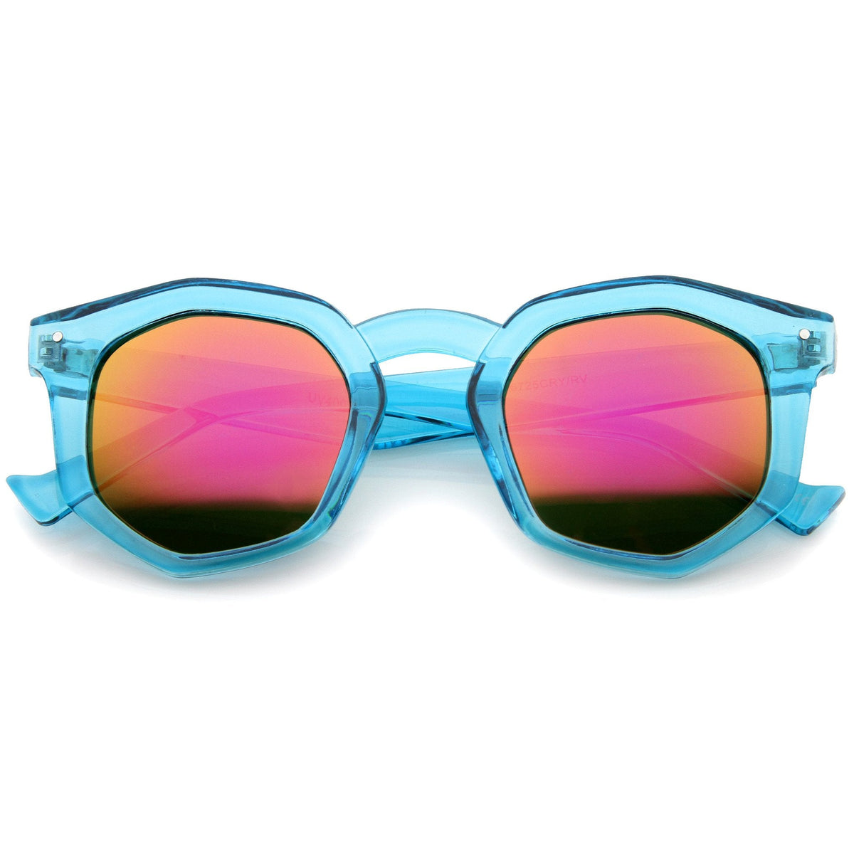 Retro Geometric Colorful Translucent Hexagon Sunglasses A248