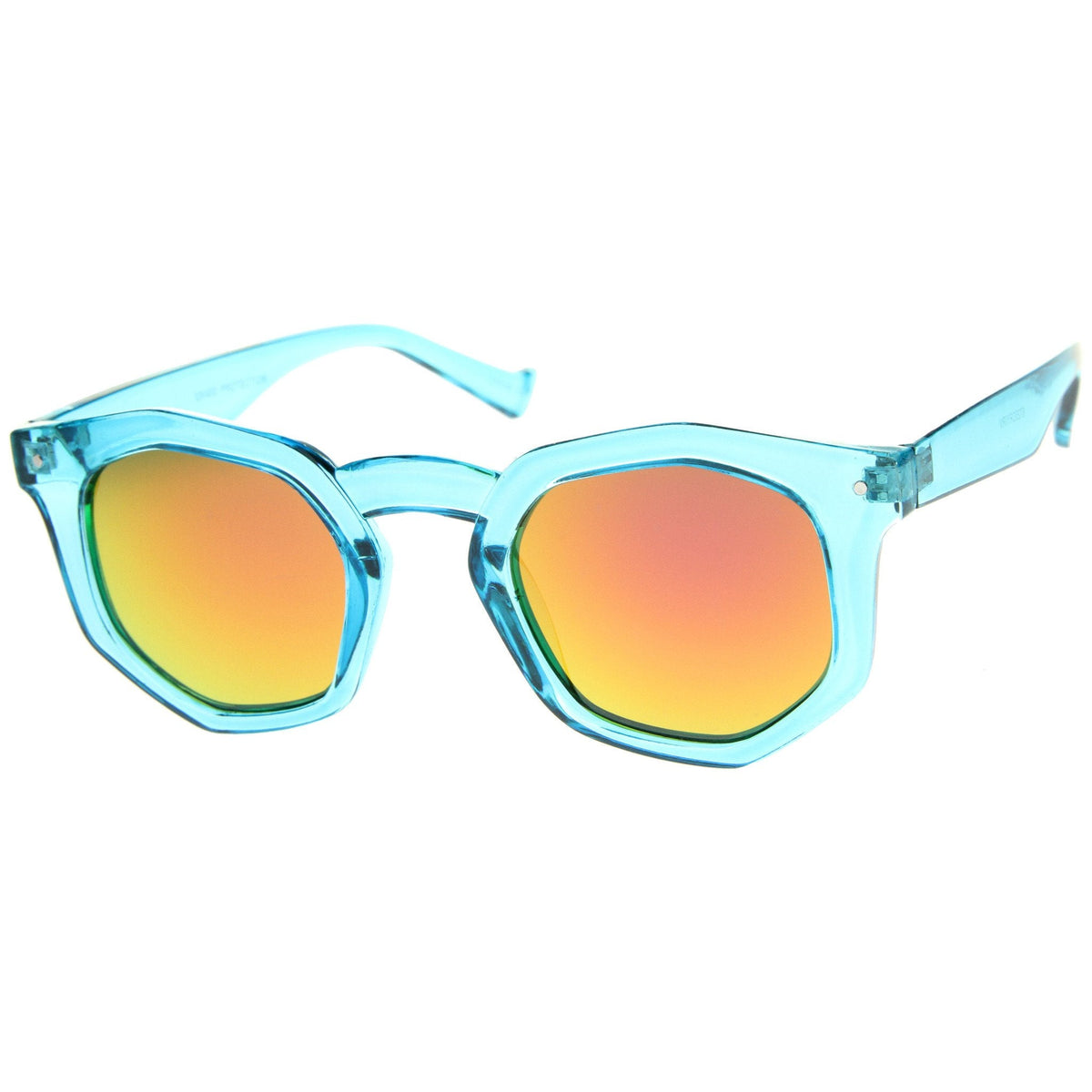 Retro Geometric Colorful Translucent Hexagon Sunglasses A248