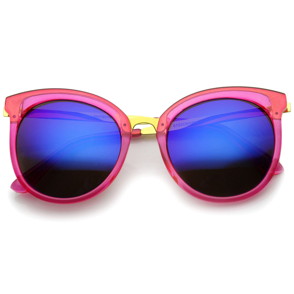 Oversize Women's Translucent Color Mirror Lens Sunglasses A247