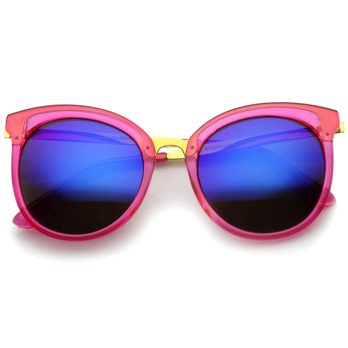 Oversize Women's Translucent Color Mirror Lens Sunglasses A247