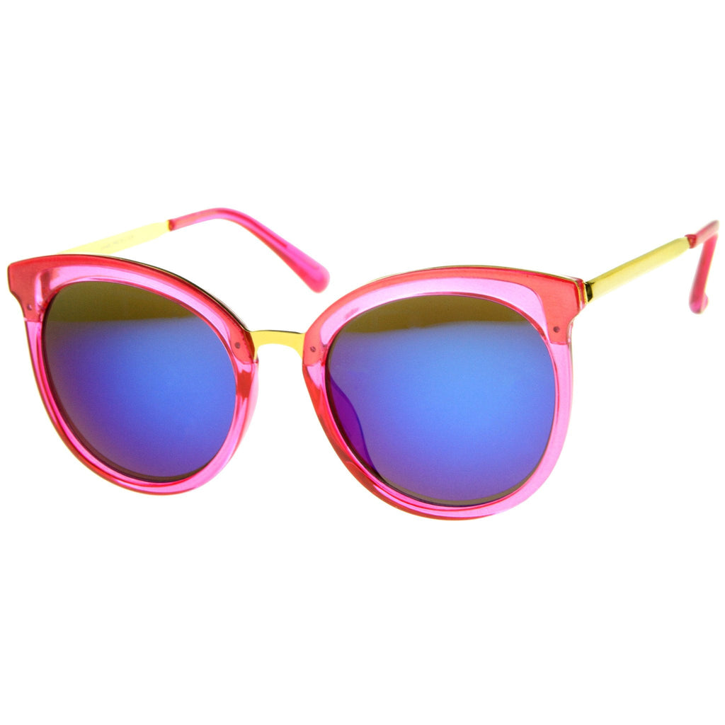 Oversize Women's Translucent Color Mirror Lens Sunglasses A247