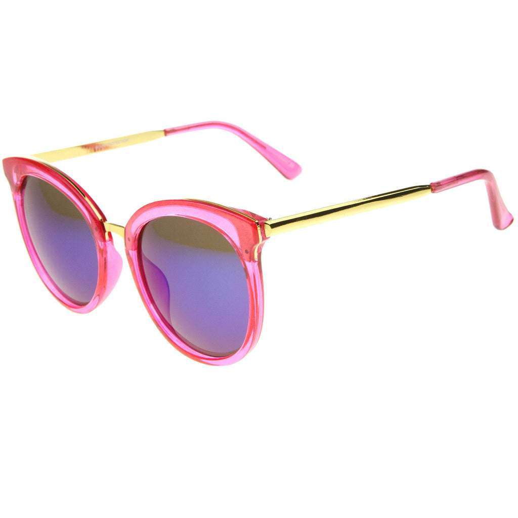 Oversize Women's Translucent Color Mirror Lens Sunglasses A247