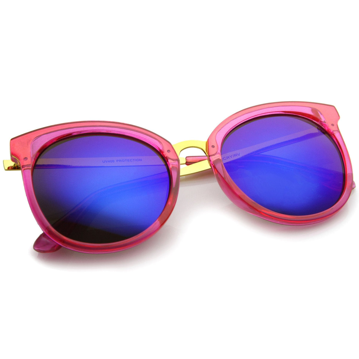 Oversize Women's Translucent Color Mirror Lens Sunglasses A247