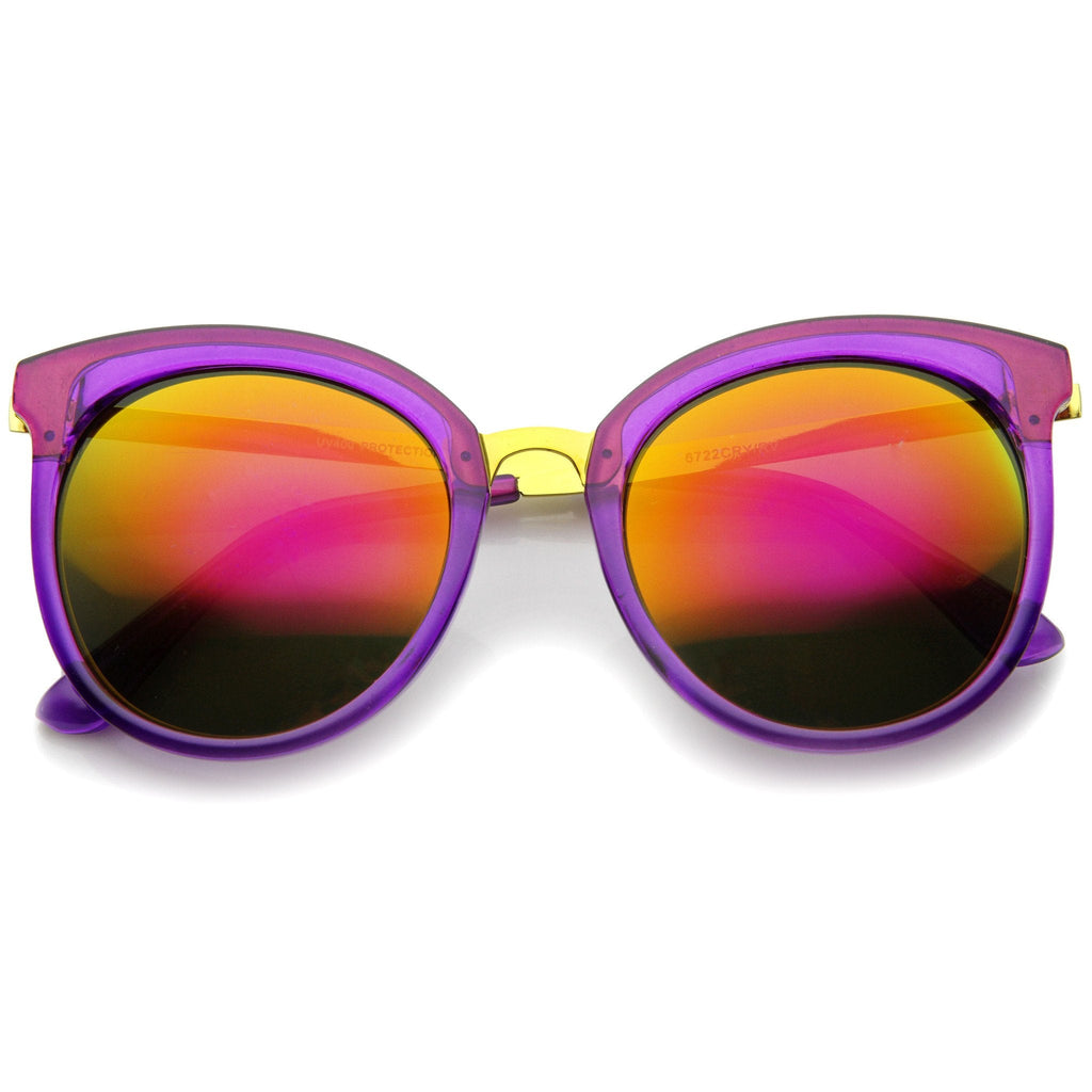 Oversize Women's Translucent Color Mirror Lens Sunglasses A247