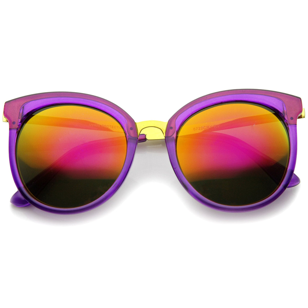 Oversize Women's Translucent Color Mirror Lens Sunglasses A247