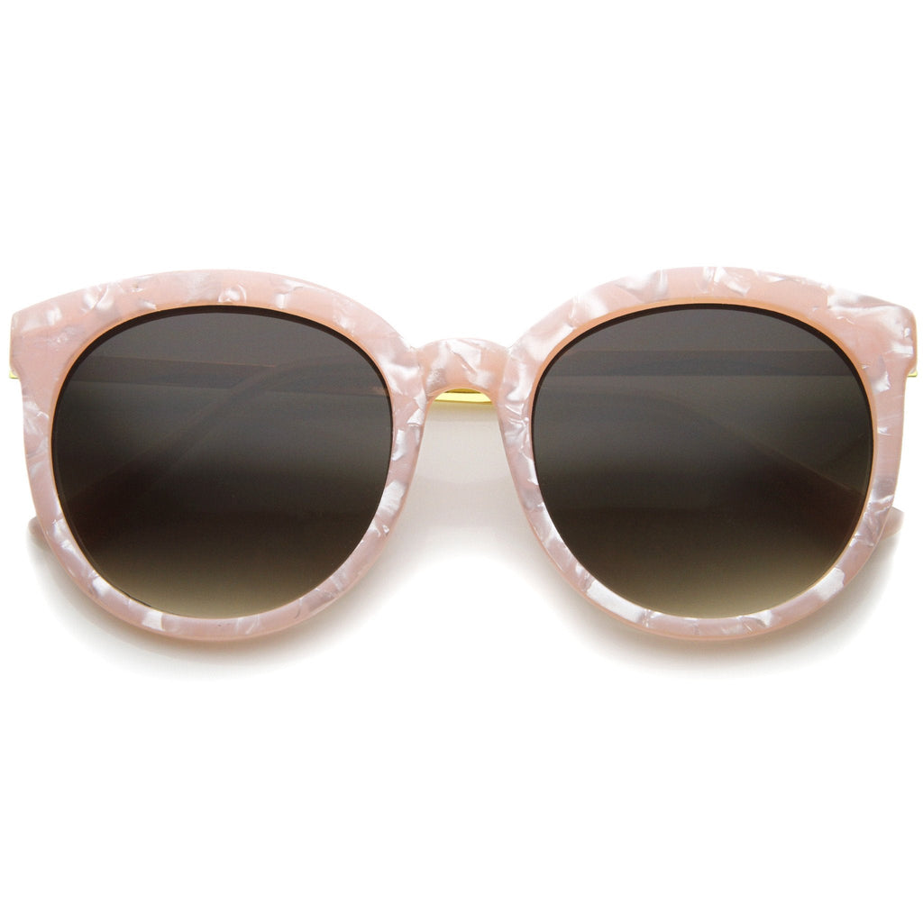 Women's Oversize Round Marble Cat Eye Sunglasses A241