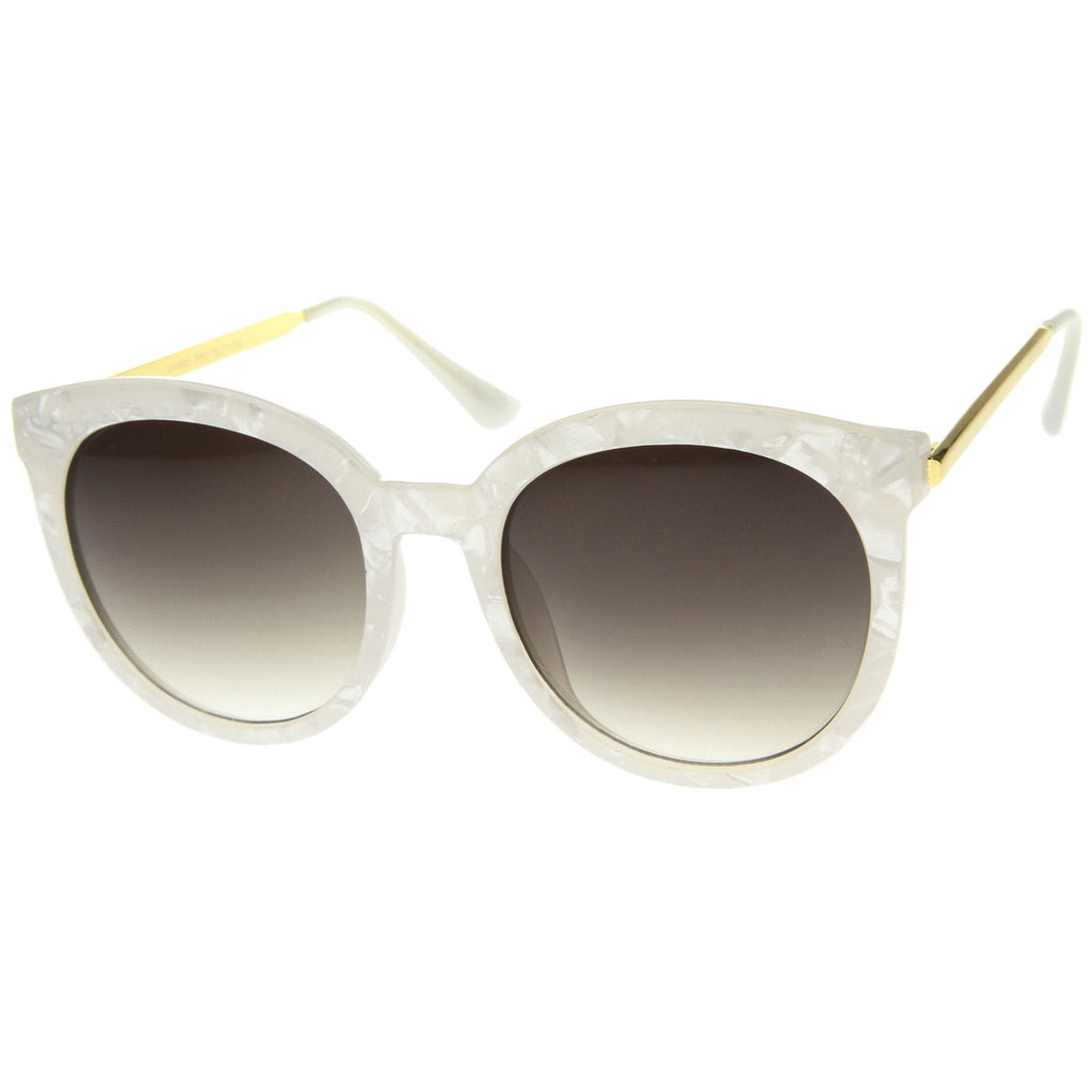 Women's Oversize Round Marble Cat Eye Sunglasses A241