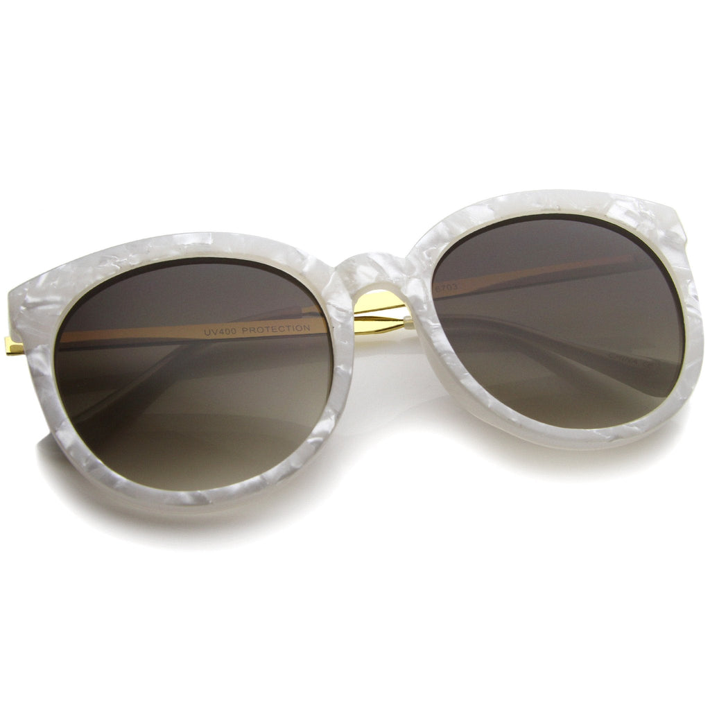 Women's Oversize Round Marble Cat Eye Sunglasses A241