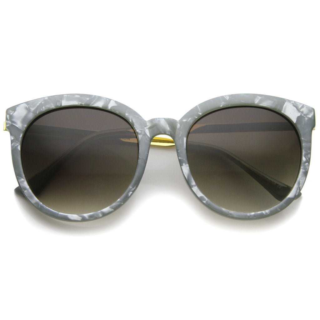 Women's Oversize Round Marble Cat Eye Sunglasses A241