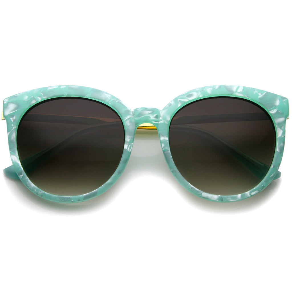 Women's Oversize Round Marble Cat Eye Sunglasses A241