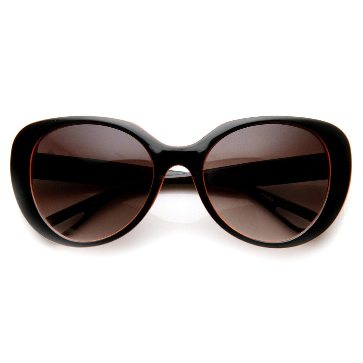 Womens Oversize Two Tone Cat Eye Sunglasses 9352