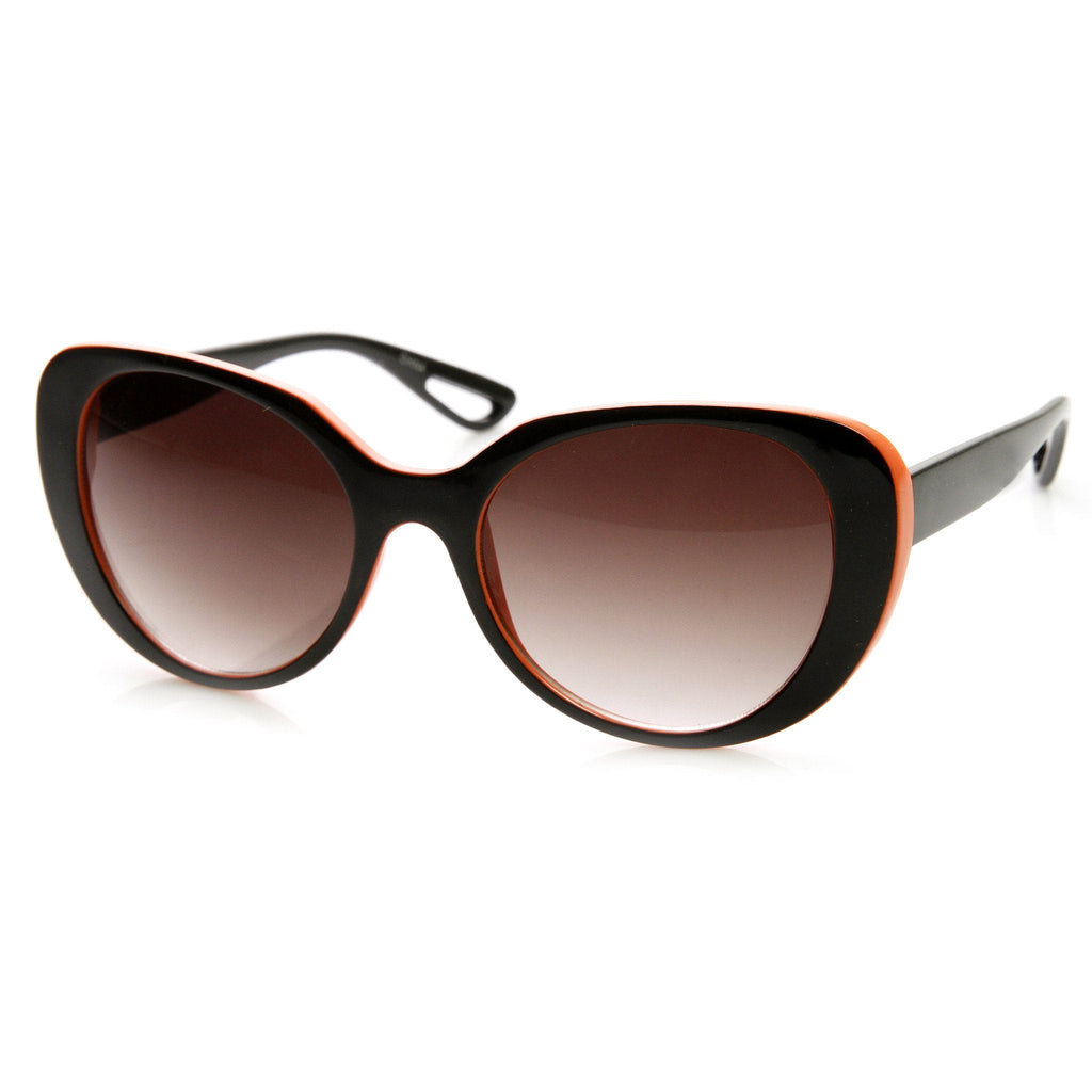 Womens Oversize Two Tone Cat Eye Sunglasses 9352