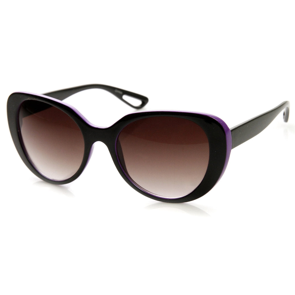 Womens Oversize Two Tone Cat Eye Sunglasses 9352