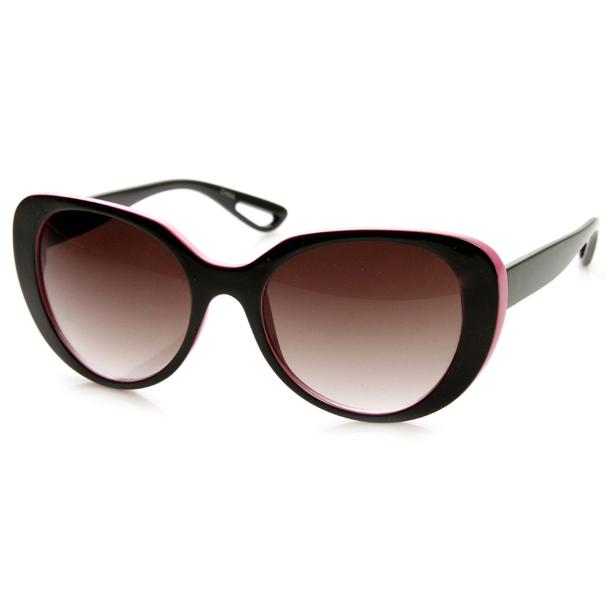 Womens Oversize Two Tone Cat Eye Sunglasses 9352