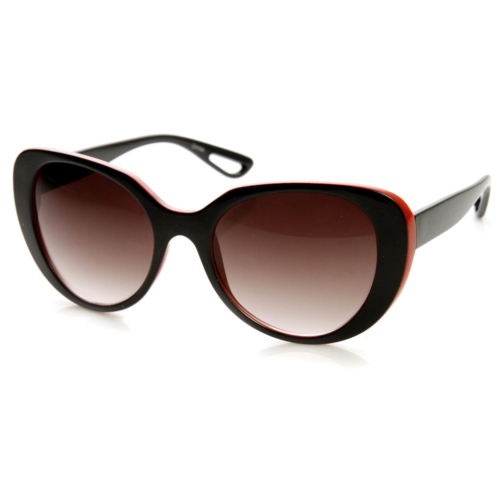 Womens Oversize Two Tone Cat Eye Sunglasses 9352