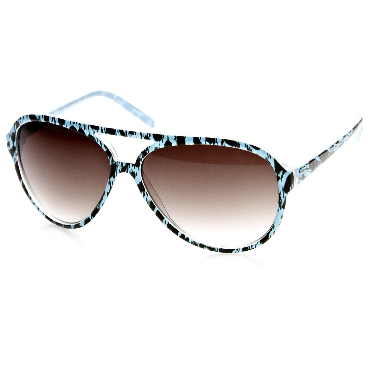 Womens Retro Colorful Cheetah Print Spotted Aviator Sunglasses 9392