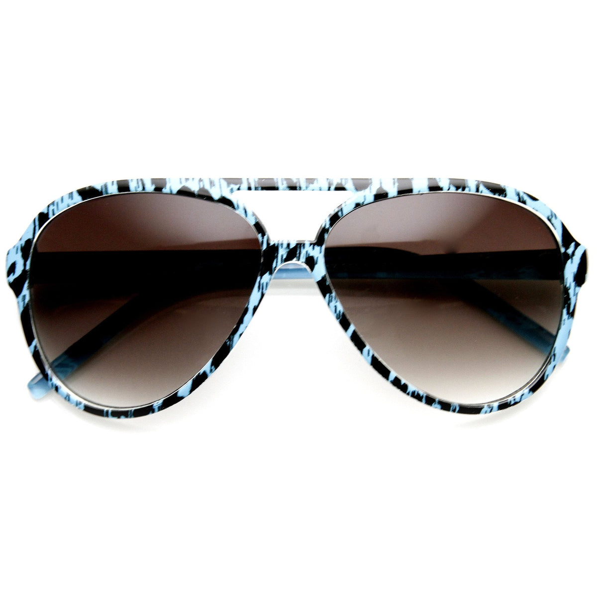 Womens Retro Colorful Cheetah Print Spotted Aviator Sunglasses 9392