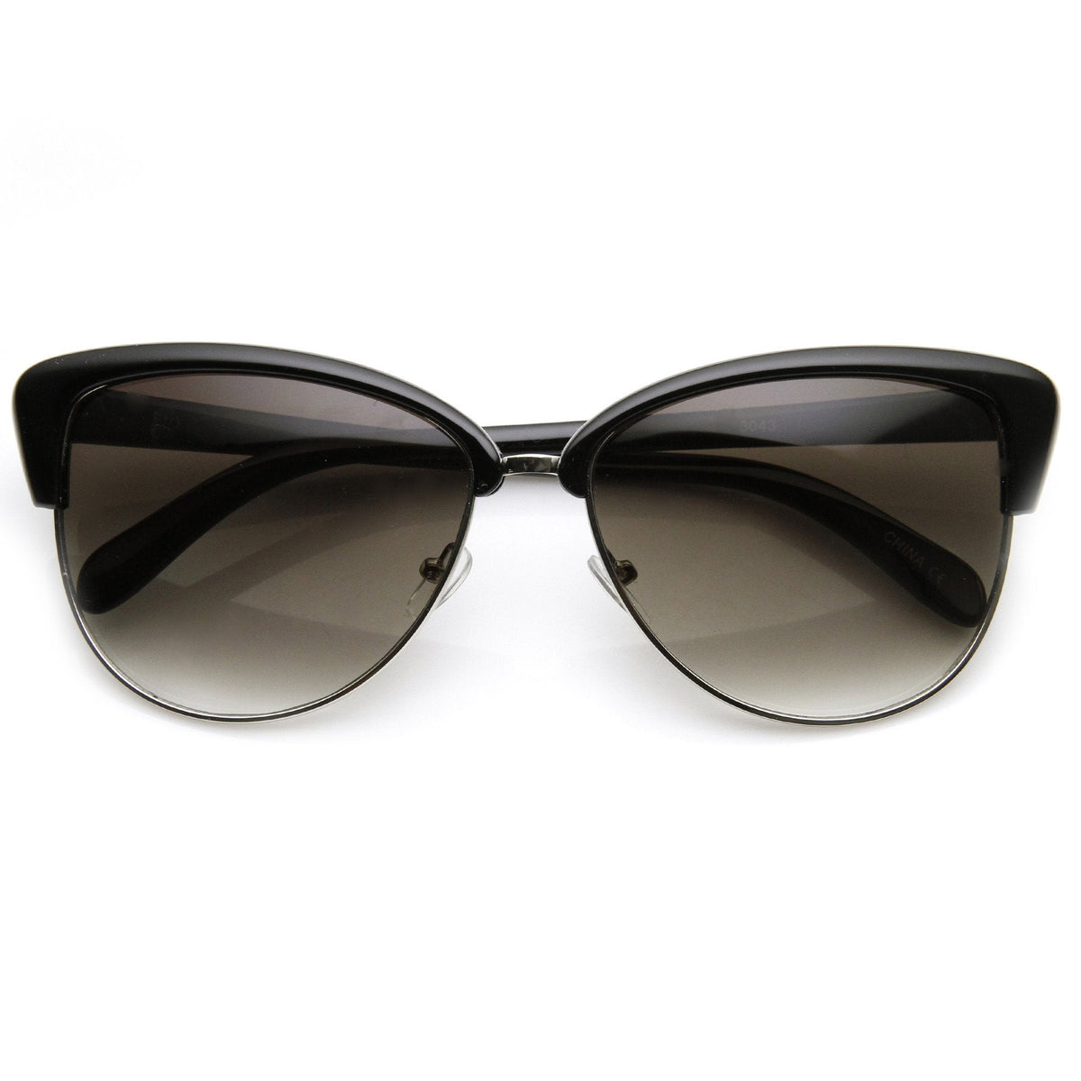 Elegant Designer Womens Fashion Half Frame Cat Eye Sunglasses 9415