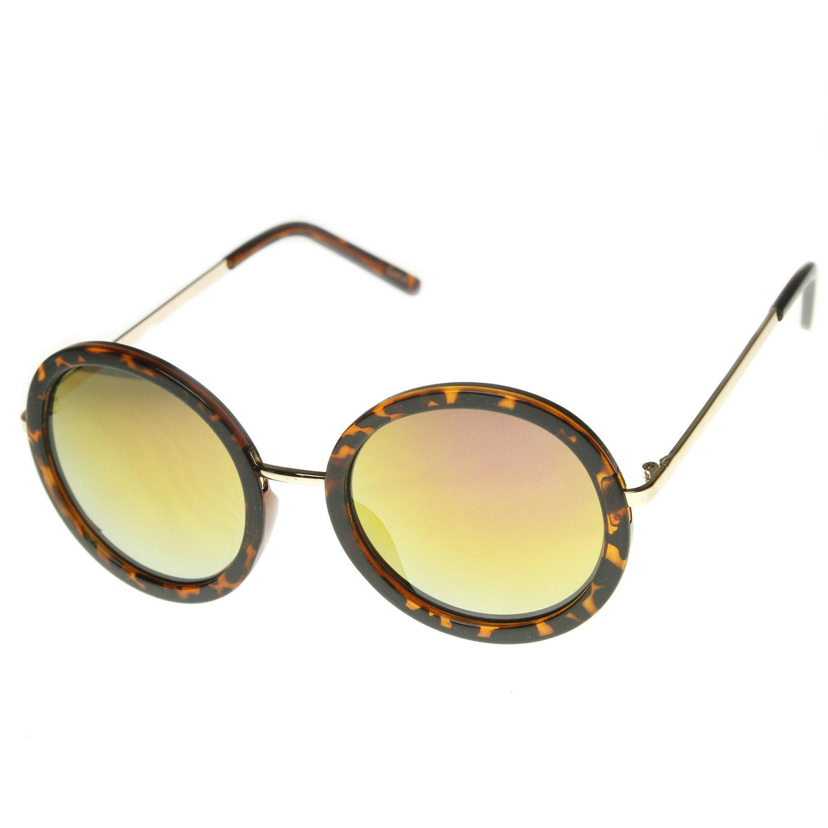 Women's Glam Mirrored Lens Round Fashion Sunglasses 9226