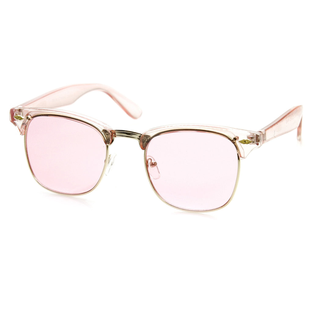Eclectic Cute Pastel Pearl Color Half Frame Sunglasses 9430