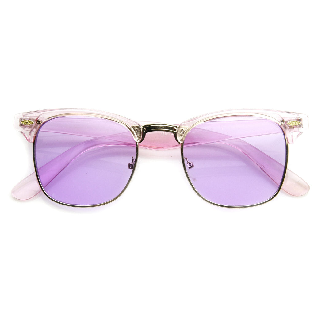 Eclectic Cute Pastel Pearl Color Half Frame Sunglasses 9430