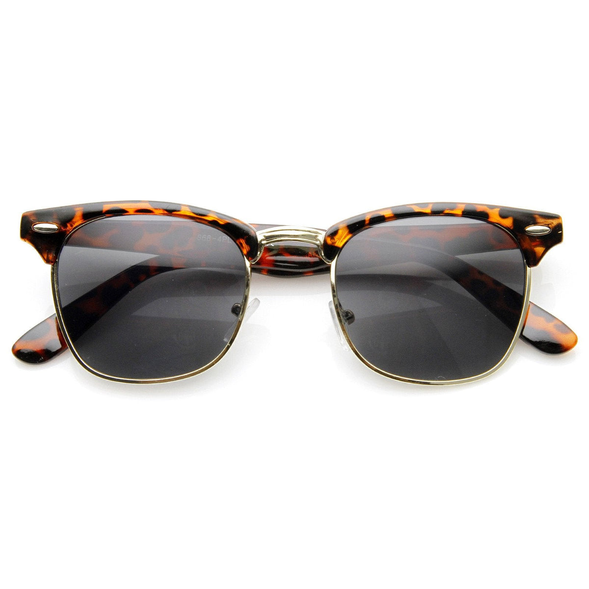 Vintage Half Frame Polarized Horned Rim Sunglasses