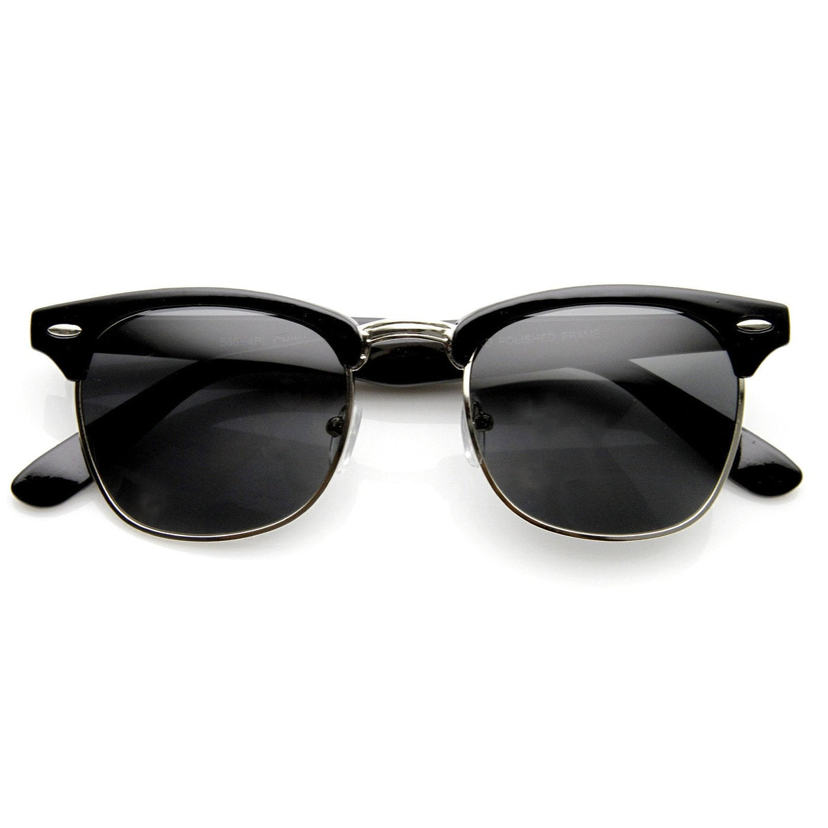 Vintage Half Frame Polarized Horned Rim Sunglasses